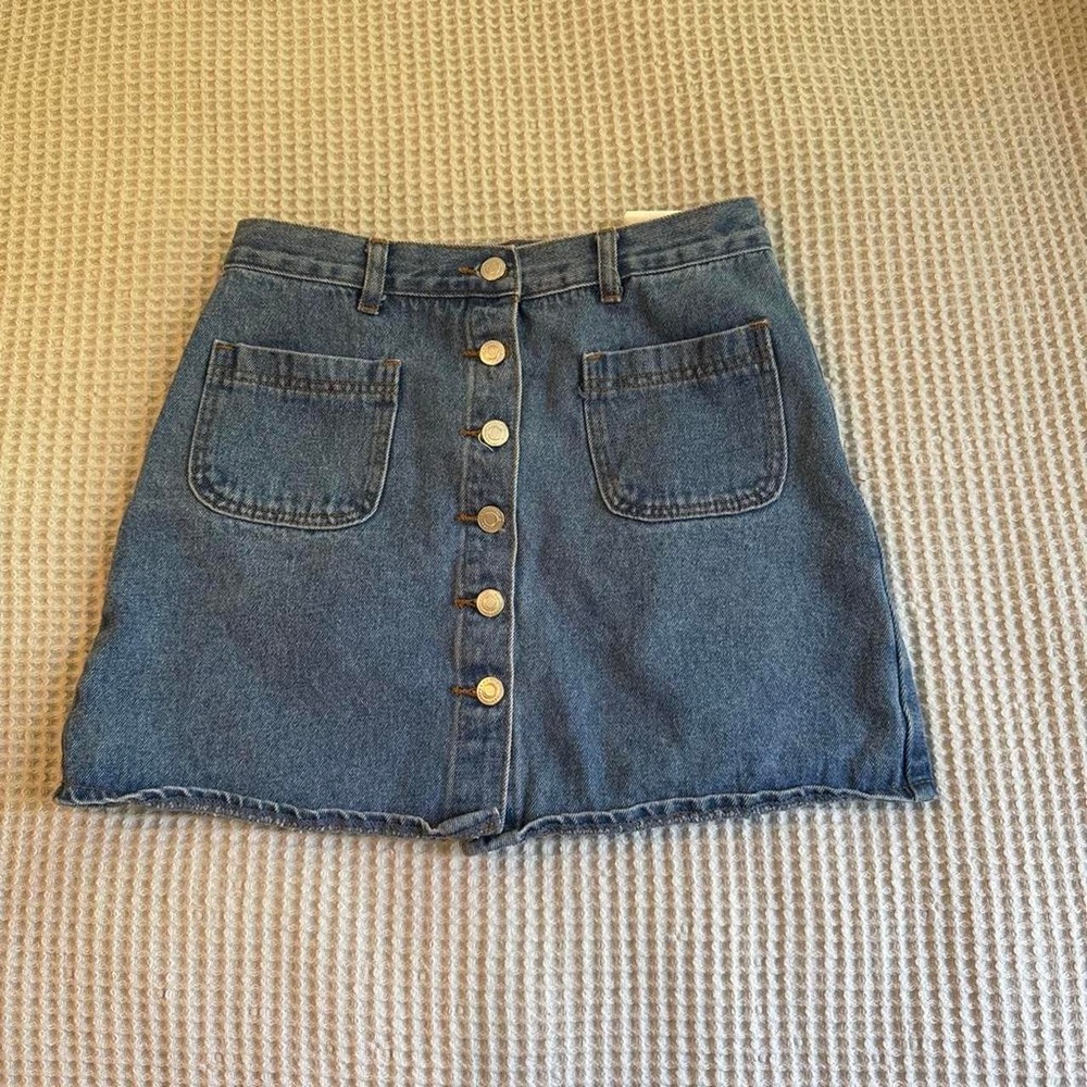 Odica Italian Jean skirt button up